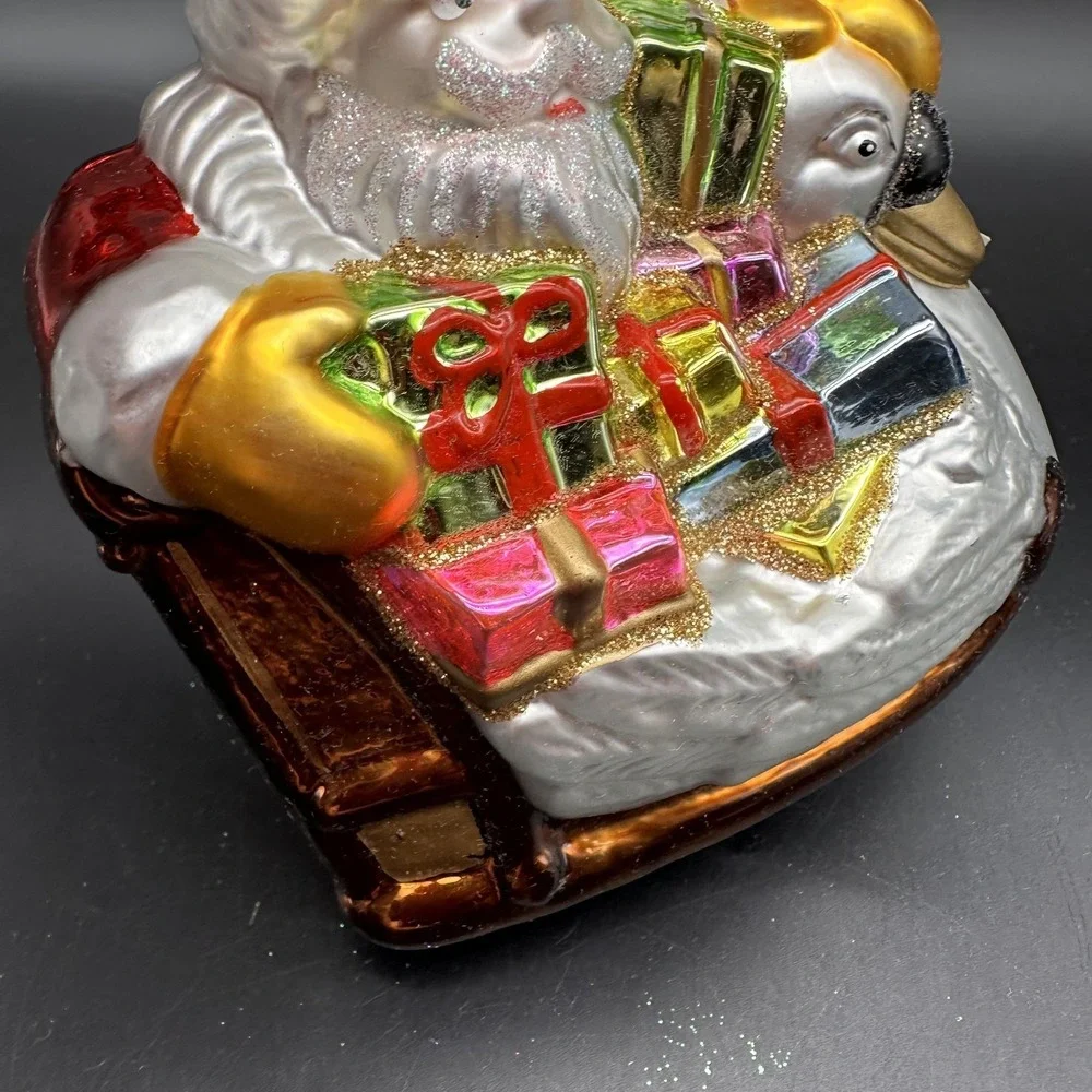 Kurt Adler Polonaise Santa On‎ Goose Sled GP479 Christmas Ornament 5.5